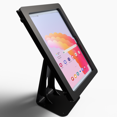 Anti-Theft Acrylic Case with K Series 360 Rotate 180 Swivel Metal Desktop Stand for Samsung Galaxy TAB Tablet