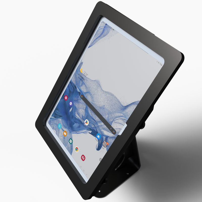 Anti-Theft Acrylic Case with K Series 360 Rotate 180 Swivel Metal Desktop Stand for Samsung Galaxy TAB Tablet