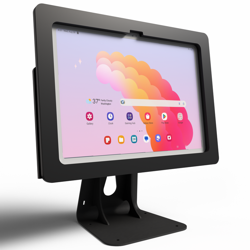 Anti-Theft Acrylic Case with K Series 360 Rotate 180 Swivel Metal Desktop Stand for Samsung Galaxy TAB Tablet