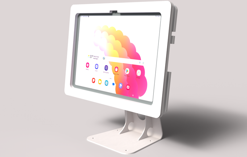 Anti-Theft Acrylic Case with K Series 360 Rotate 180 Swivel Metal Desktop Stand for Samsung Galaxy TAB Tablet