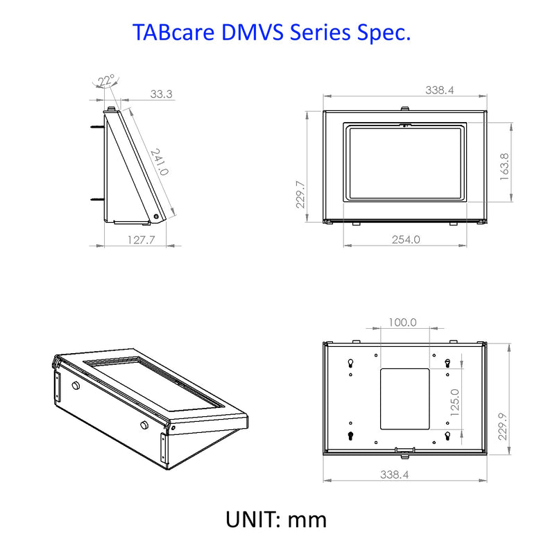 EZmount Security Metal Enclosure for iPad - Designed for Integration of USB Hub, Printer, CC Reader & All Your Peripherals