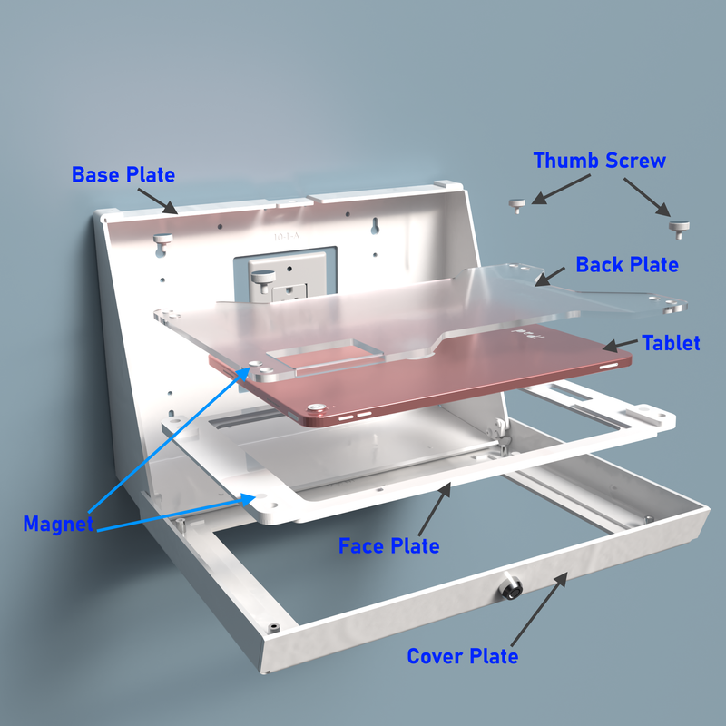 EZmount Security Metal Enclosure for iPad - Designed for Integration of USB Hub, Printer, CC Reader & All Your Peripherals