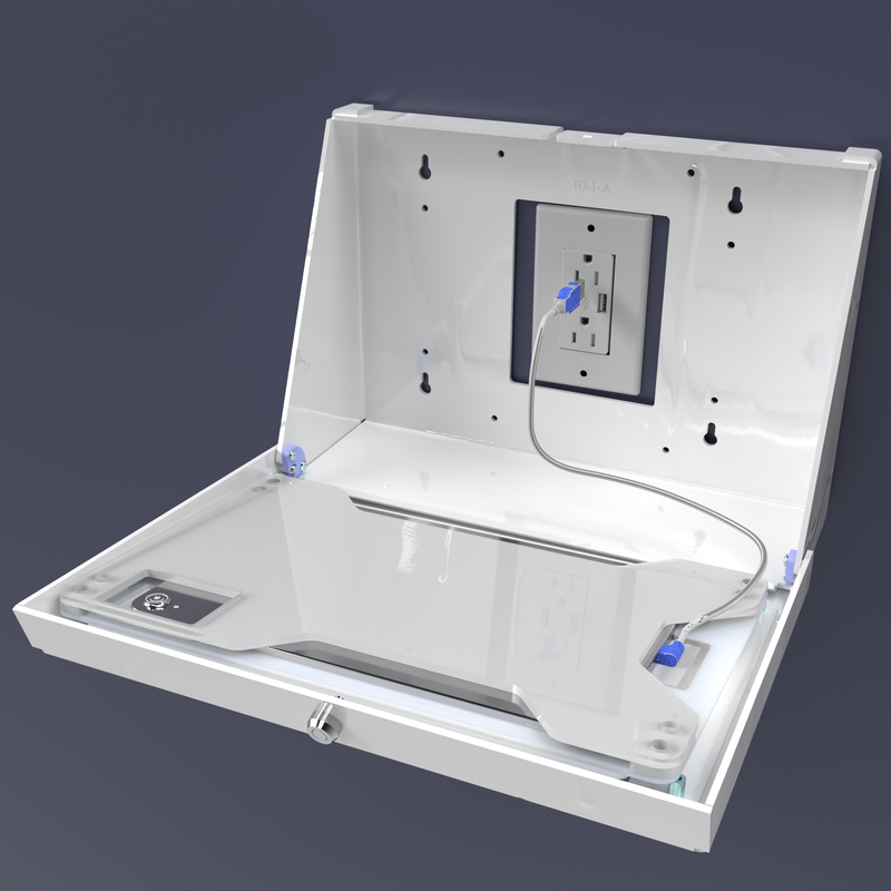EZmount Security Metal Enclosure for iPad - Designed for Integration of USB Hub, Printer, CC Reader & All Your Peripherals