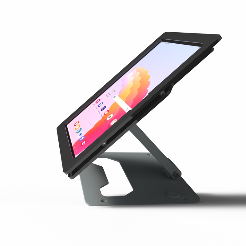 Anti-Theft Acrylic Case with EZ Foldable Aluminum Series Z Desktop Stand for Samsung Galaxy TAB Tablets