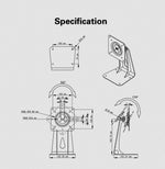K Series Metal Desktop Stand with 360 Degrees Rotate and 180° Forward and Backward Supports VESA 75x75mm 100x100mm