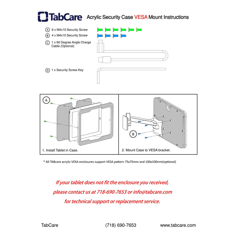 1. Acrylic iPad mini Security Acrylic VESA Case, Wall Mount kit, for Kiosk, POS, Store Display, Show