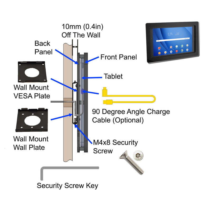 Samsung Galaxy Tab A 9.7 10.1 10.5, E 9.6", A7 10.4" A8 10.5" A9+ Active4 Acrylic Security Enclosure