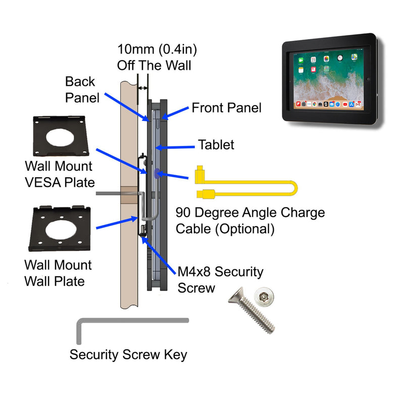 1. Acrylic iPad mini Security Acrylic VESA Case, Wall Mount kit, for Kiosk, POS, Store Display, Show