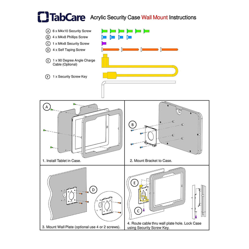 1. Acrylic iPad mini Security Acrylic VESA Case, Wall Mount kit, for Kiosk, POS, Store Display, Show
