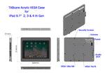 2. Acrylic iPad 9.7" 10.2" 11", iPad Air 9.7" 10.5" 10.9" 11" 13" Security VESA Case with Wall Mount or Desktop Stand options